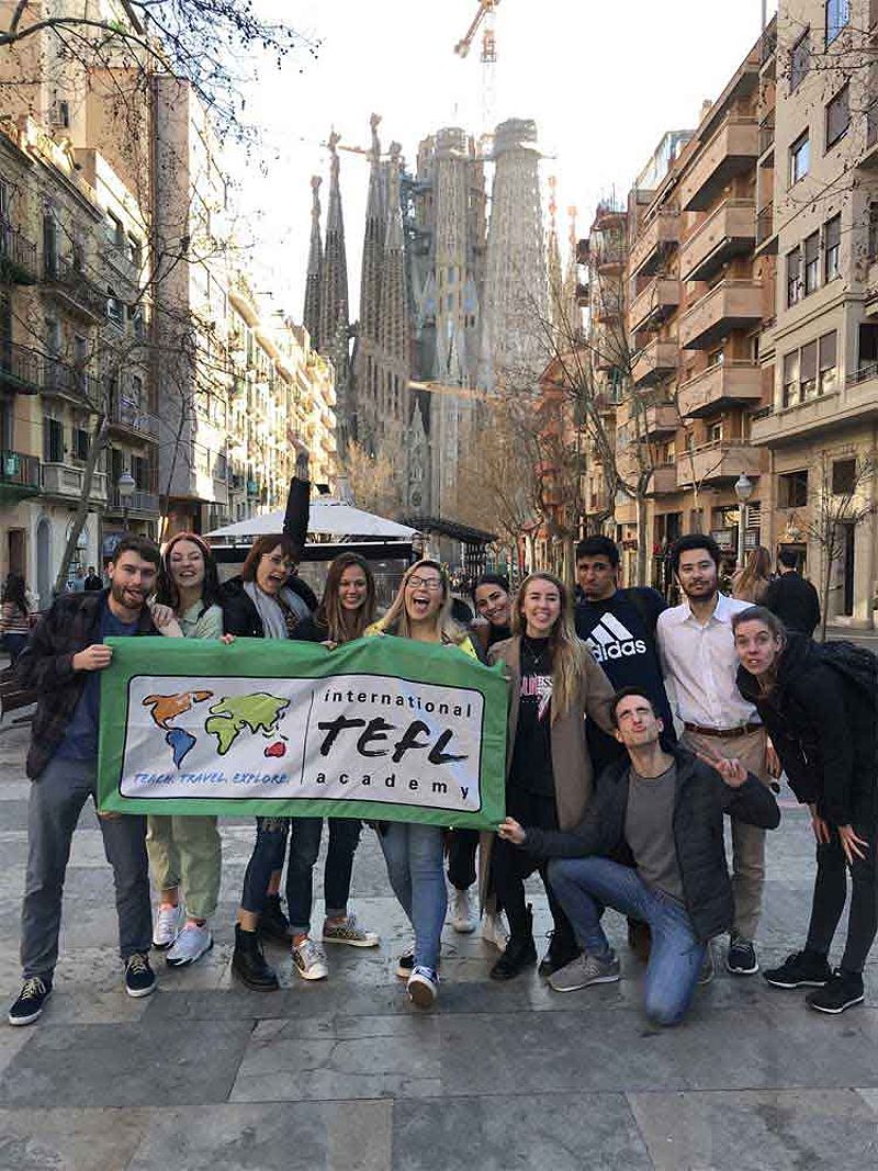 Group of TEFL students in Barcelona, Spain