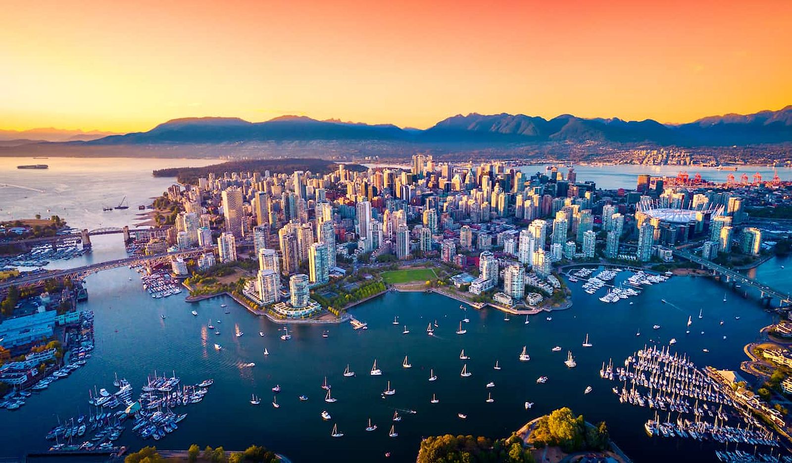 Kitsilano Beach with mountains in the background