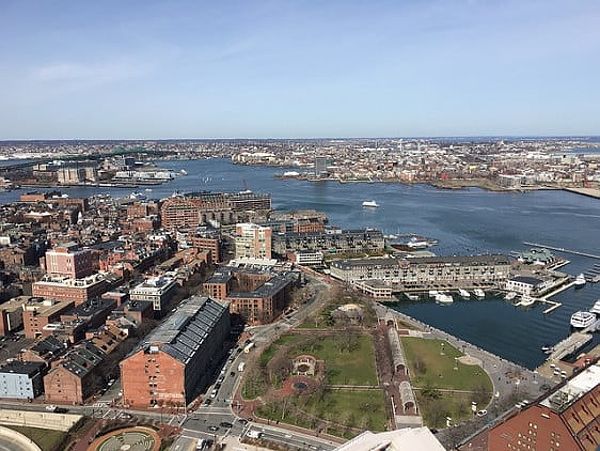 North End with cobblestone streets and historic buildings