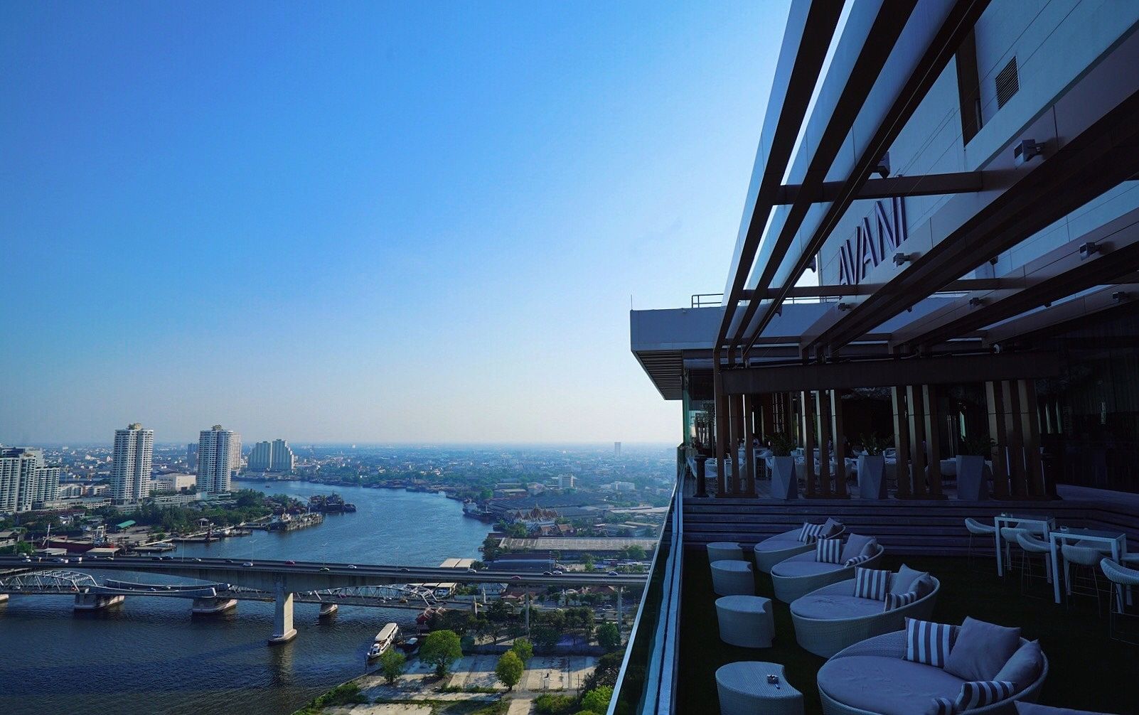 View from Avani Riverside rooftop showcasing the city skyline